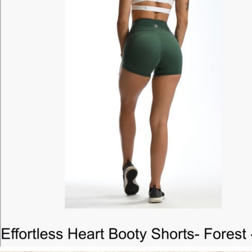 Effortless Heart Booty Shorts - Forest